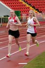 Chloe Price ((East Durham College) and 133 Chloe Loredo (Stockton Sixth Form College) during the 1S00 metres, British College Championships, Gateshead International Stadium.